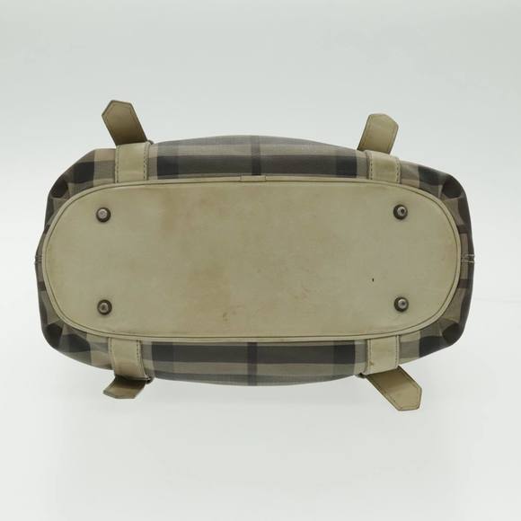 BURBERRY Nova Check Hand Bag PVC 2way Beige Auth 96223 - Picture 5 of 16